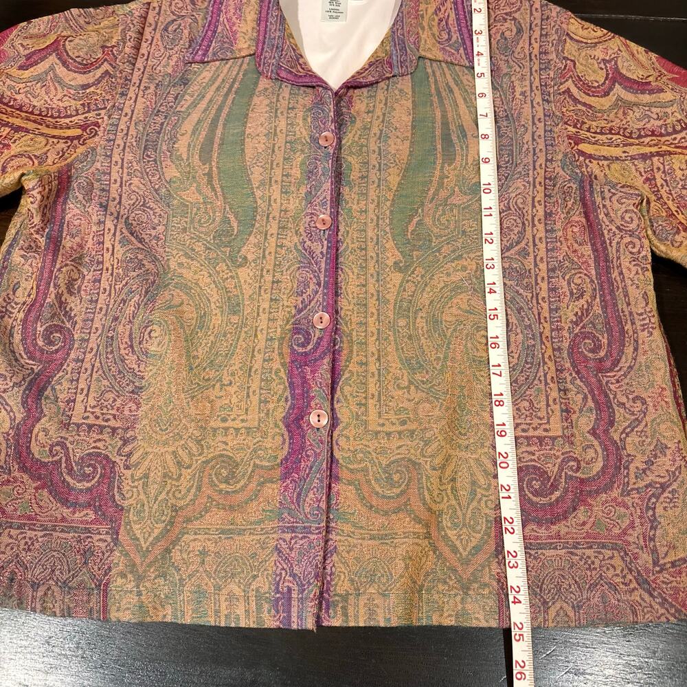 Coldwater Creek Art-to-Wear Paisley Silk-Blend Jacket size L - Picture 6 of 6